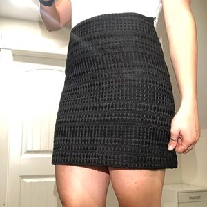 H&M Cotton Fabric Black Pencil Skirt, never worn + very warm!